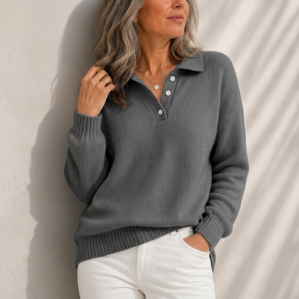 Aelis - Soft-Touch-Pullover mit Polokragen