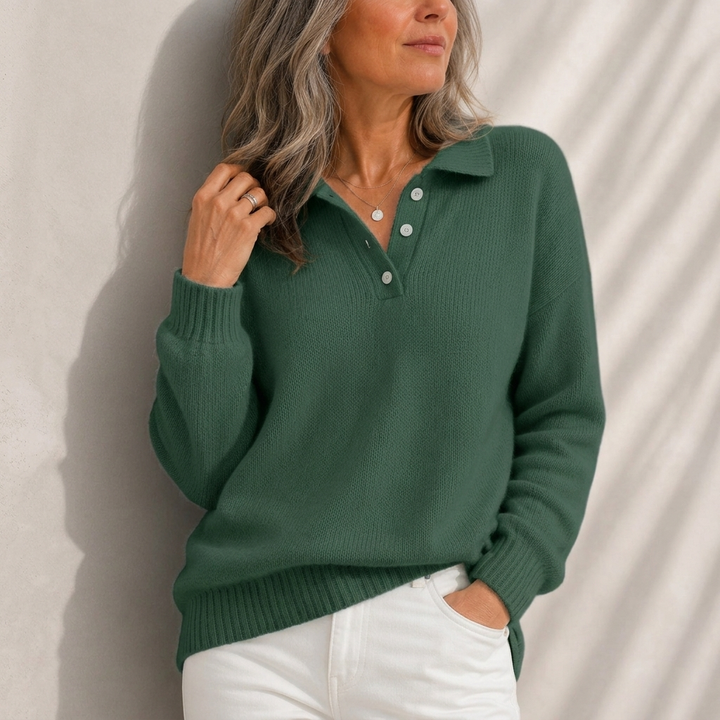 Aelis - Soft-Touch-Pullover mit Polokragen