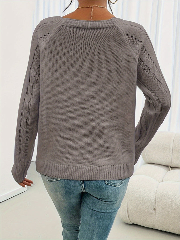 Rosabelle - Strukturierter Pullover mit Knopfleiste