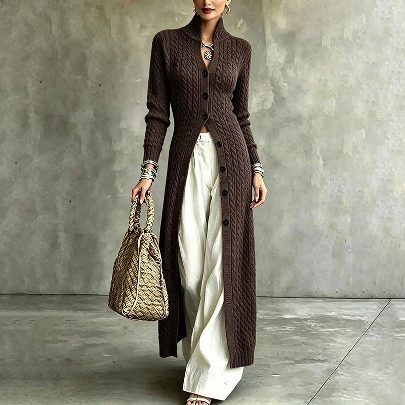 Queenie - Kabelstrick-Langcardigan