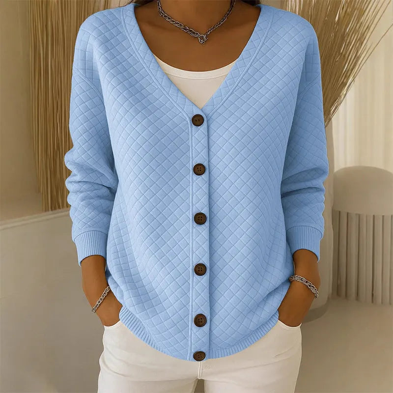 Delavie - gesteppter Strick-Cardigan mit Knöpfen