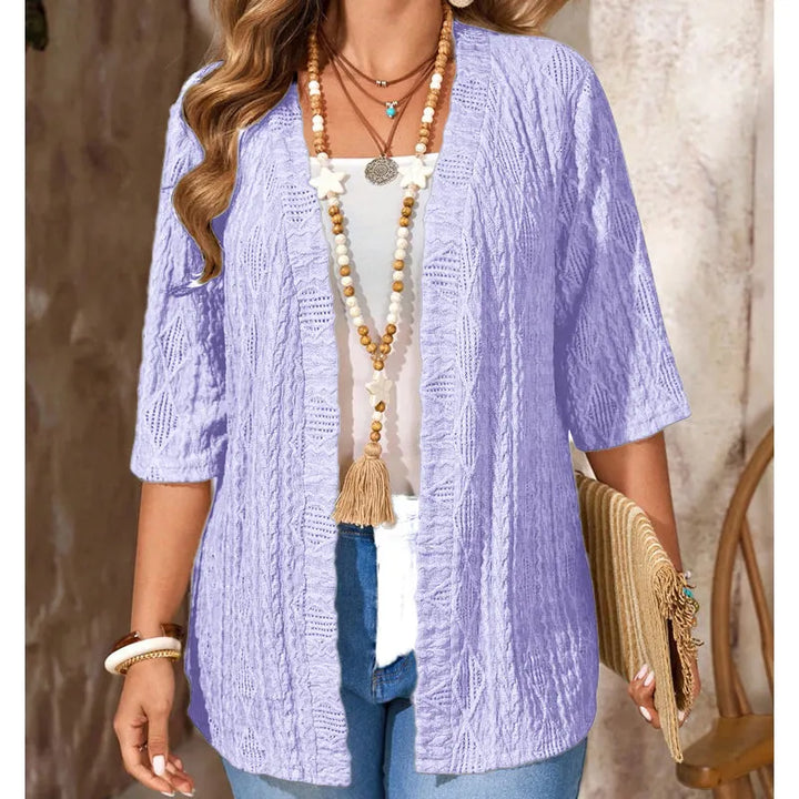Delienne - Cardigan mit Soft-Touch und Ajourmuster