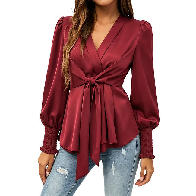 Apolline - Elegante Wickelbluse aus Satin