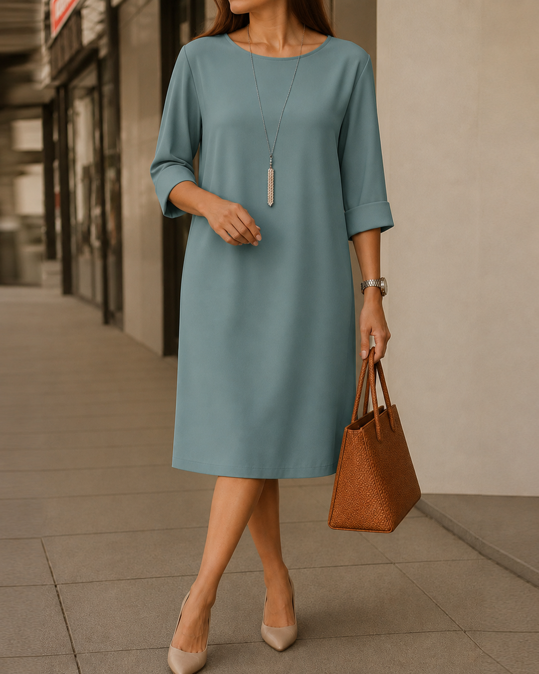 Delya - drapiertes Midikleid
