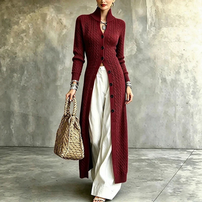 Queenie - Kabelstrick-Langcardigan