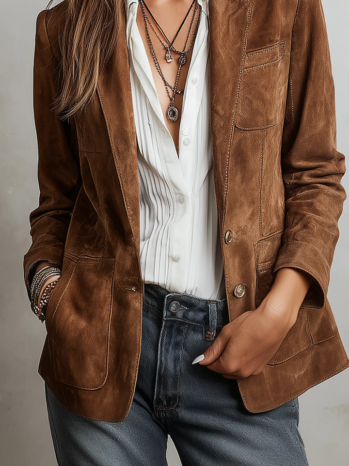 Mirevalle - Vintage massgeschneiderter Wildlederblazer