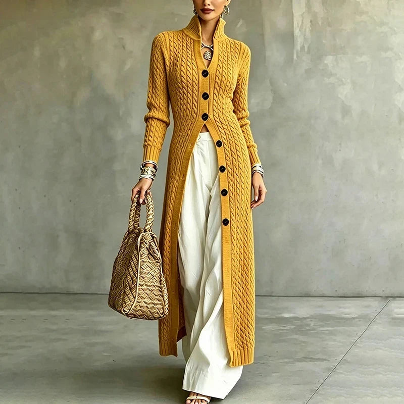 Queenie - Kabelstrick-Langcardigan
