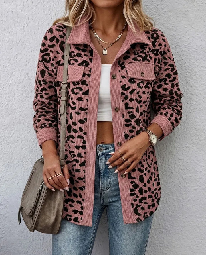 Miressia - Cardigan mit Knopfleiste und Animal-Print