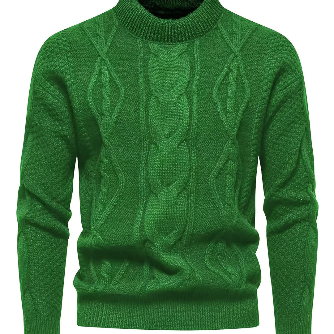 Kael - Zopfmuster-Pullover mit Stehkragen