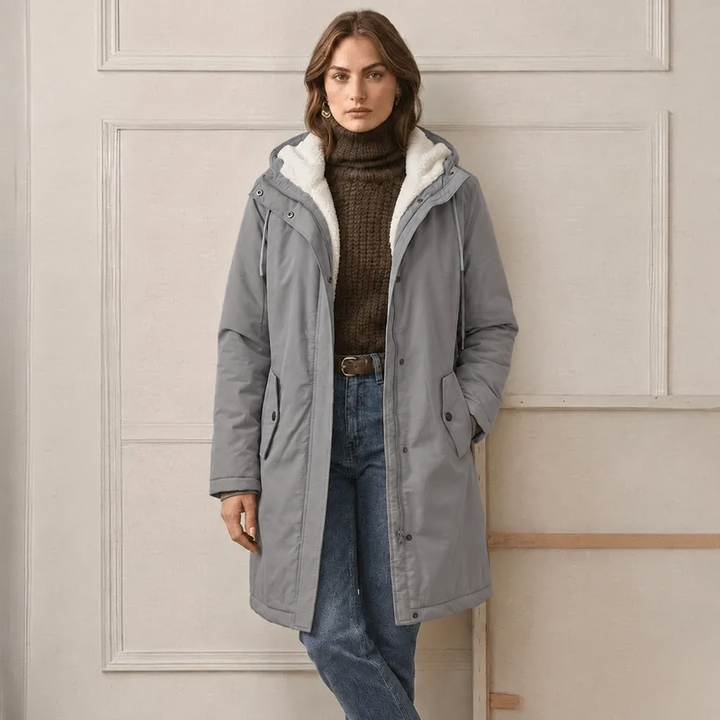 Clarice - Wasserabweisende Longline-Kapuzenjacke