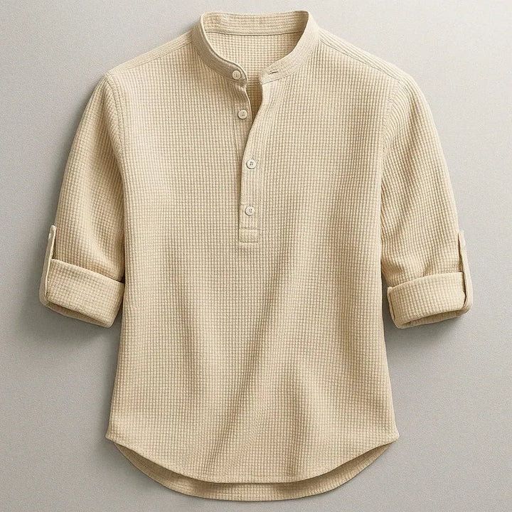 Jarvis - Strukturiertes Henley-Shirt