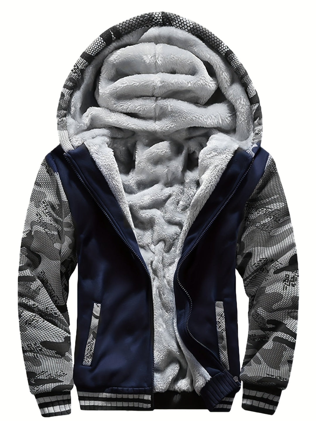 Dax - Schwere Camouflage-Kapuzenjacke mit Reissverschluss