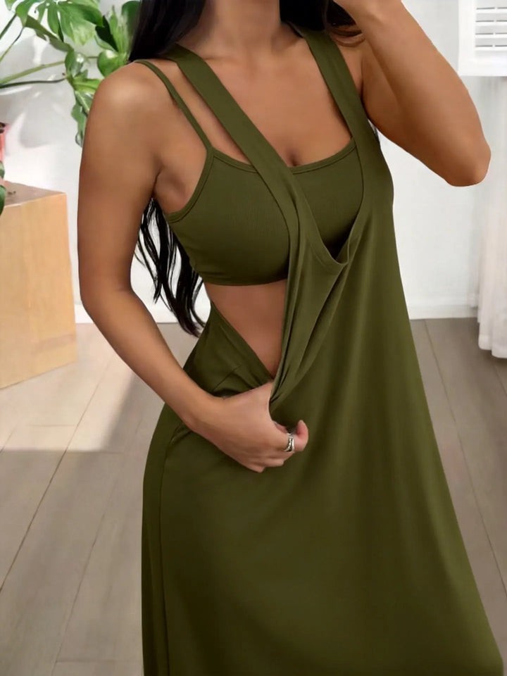 Evania - Mehrlagiges zweiteiliges Maxikleid-Set