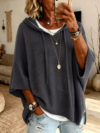 Celandria - Soft-Touch Oversize-Kurzarm-Hoodie