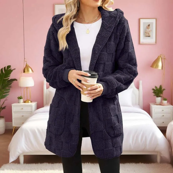 Zinnabelle - Plüschstruktur-Kapuzen-Cardigan