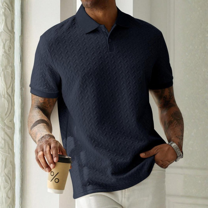 Halver - Strukturiertes Poloshirt