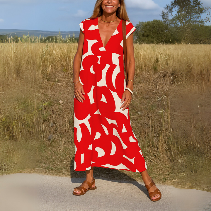 Tallisia - Weiches Midikleid mit V-Ausschnitt