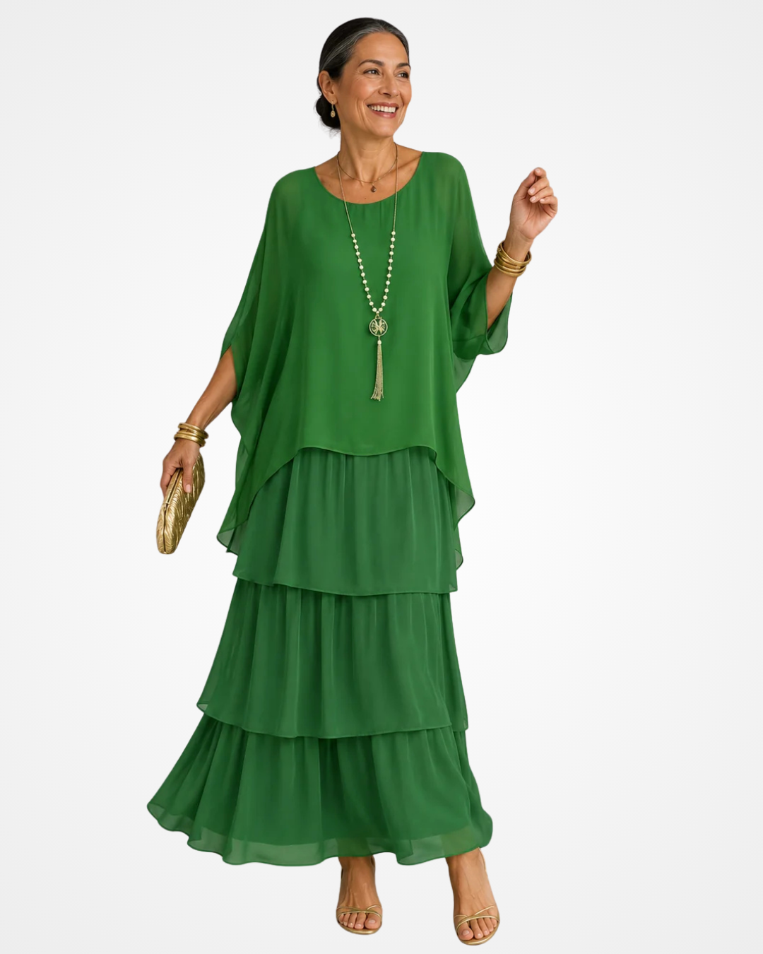 Sylvia - Fliessendes Soft-Touch-Maxikleid