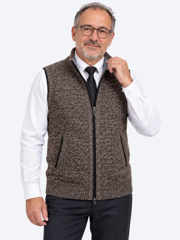 Flossie - Geschichtetes Strick-Gilet mit Reissverschluss