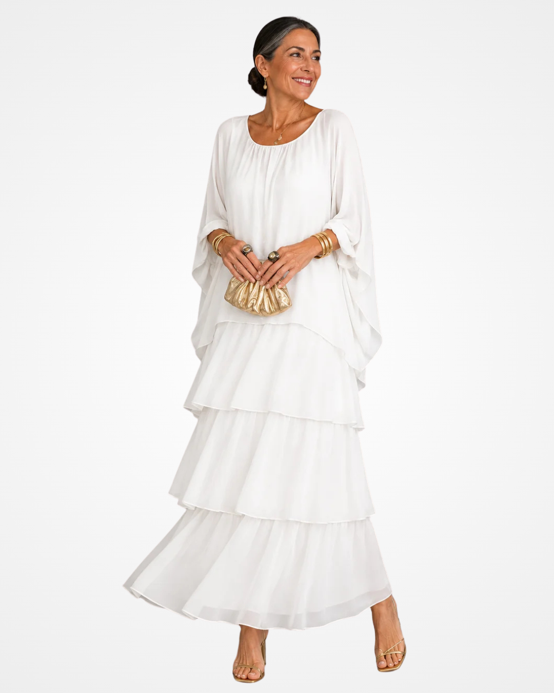 Sylvia - Fliessendes Soft-Touch-Maxikleid