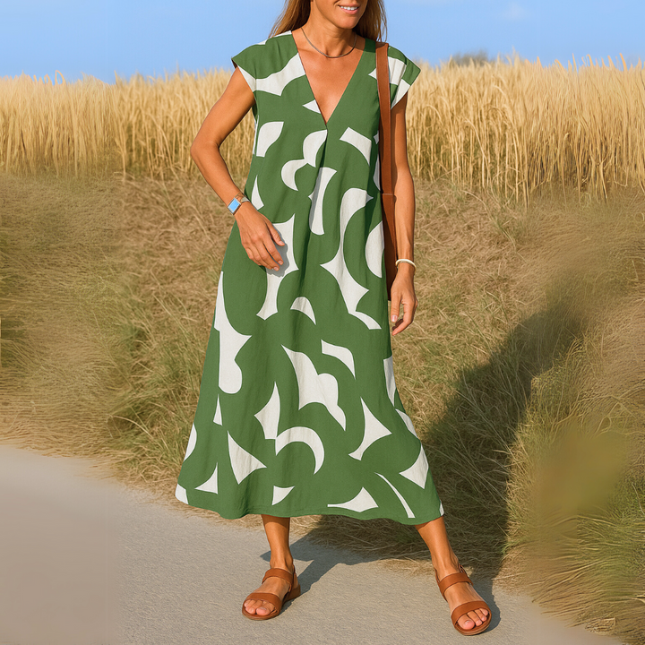 Tallisia - Weiches Midikleid mit V-Ausschnitt