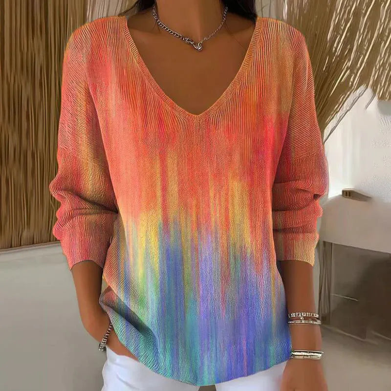Carivella - Locker geschnittener Strickpullover mit Ahornblatt-Motiv