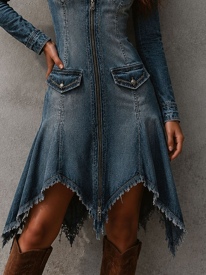 Damarine - Premium Boho-Western Midikleid