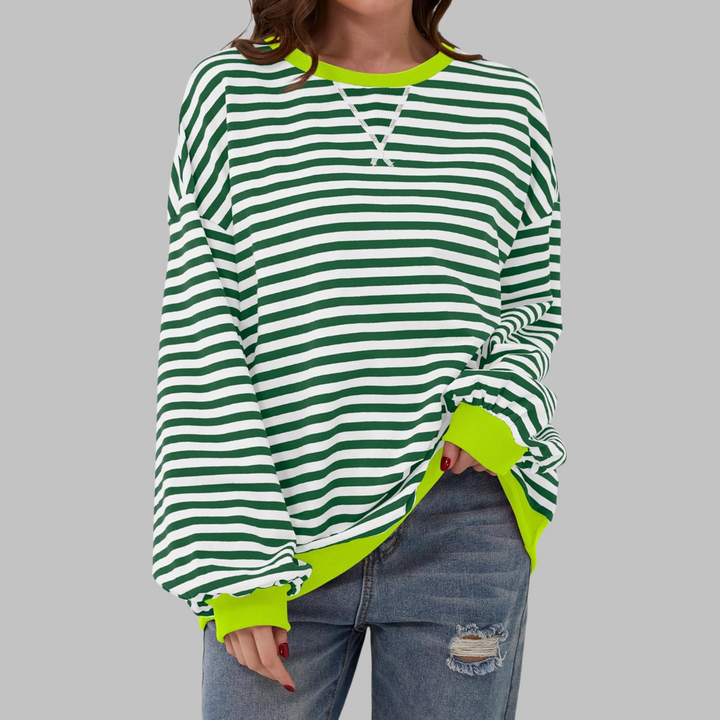 Adelia - Gestreiftes langärmliges Sweatshirt mit Soft-Touch-Finish