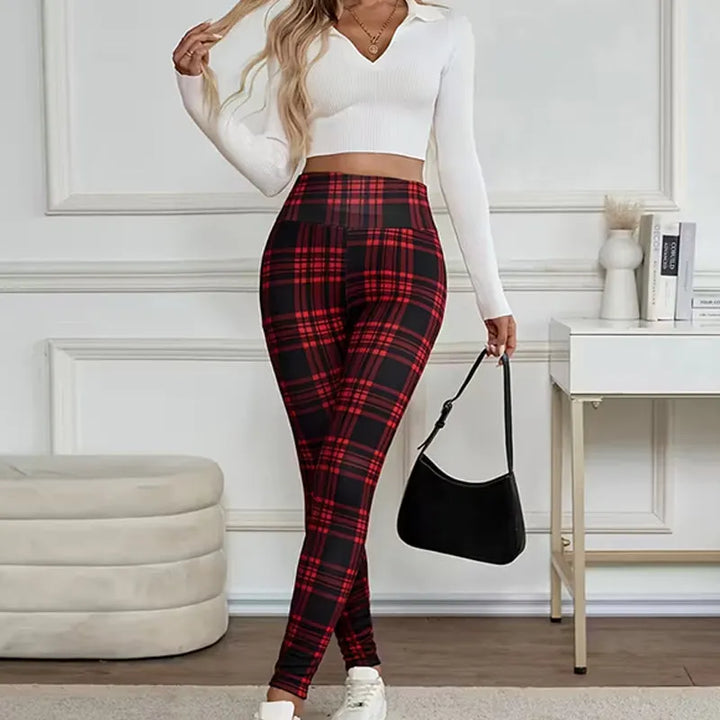 Estelyn - Klassische Karo-Stretch-Leggings