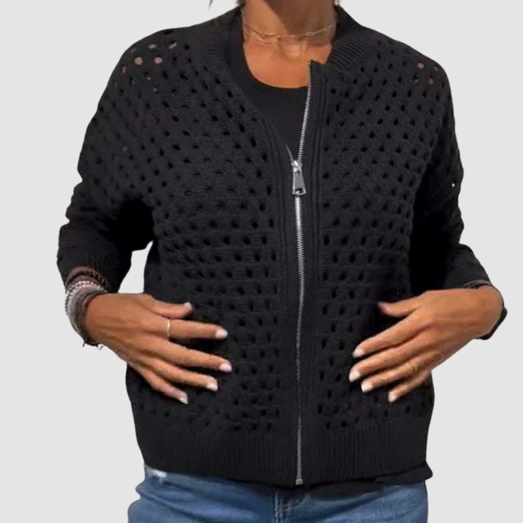 Kaelina - Softtouch-Strickjacke mit Reissverschluss