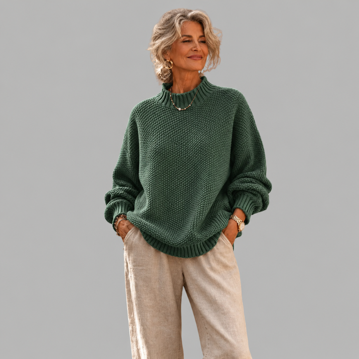 Oriane - Strukturierter Pullover mit Stehkragen