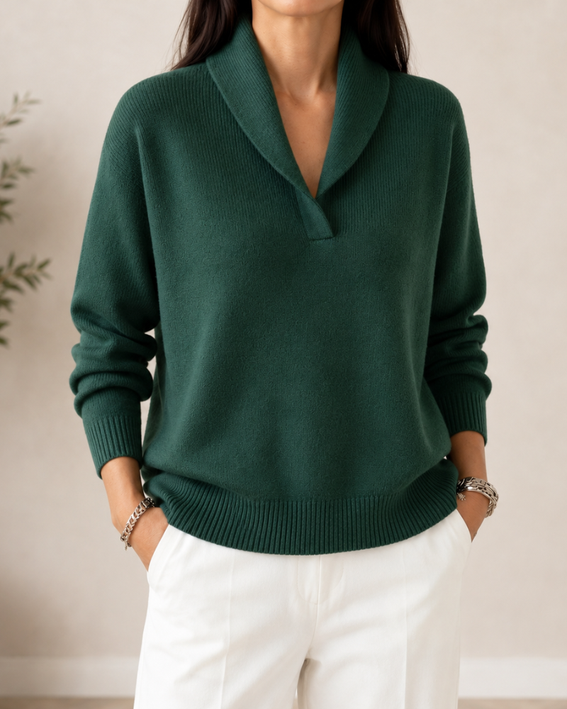 Amandina - Soft-Touch-Pullover mit V-Ausschnitt