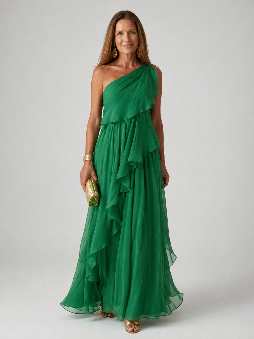 Katriana - Soft-Touch Maxikleid mit Rüschen