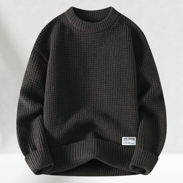 Eldric - Waffelstrick-Rundhals-Pullover