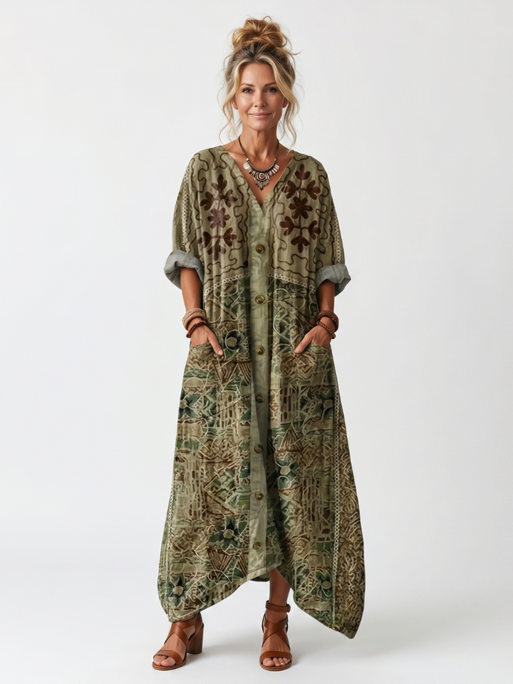 Roselisse - Leichtes Midikleid mit Knopfverschluss