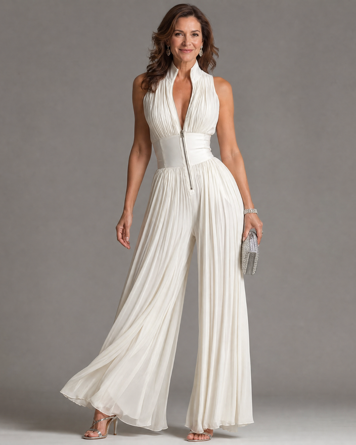 Ellery - Plissierter Jumpsuit mit weitem Bein