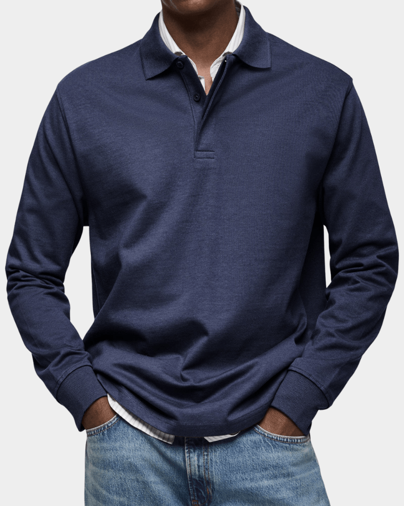 Taevan - Strukturiertes Strick-Poloshirt