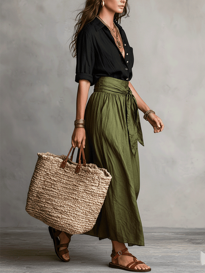 Estella - Elegantes Blusen- und Midirock-Set