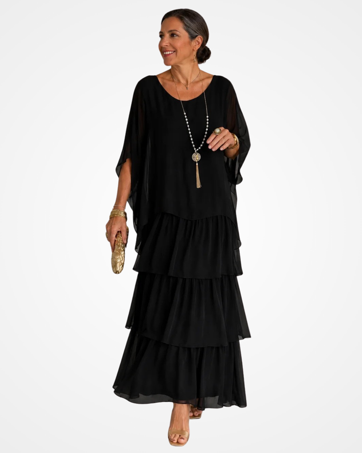 Sylvia - Fliessendes Soft-Touch-Maxikleid