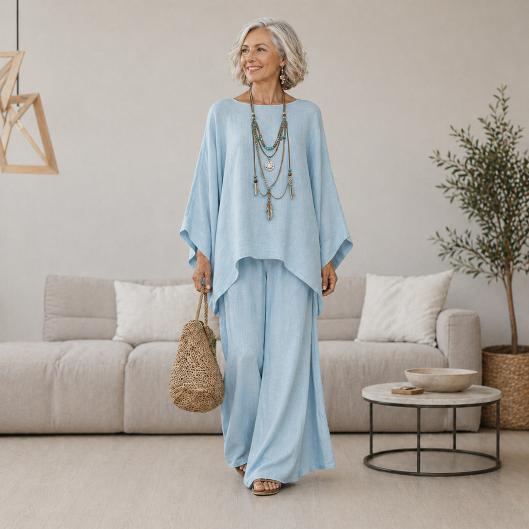 Annisette - Soft-Touch-Zweiteiler mit weiter Hose