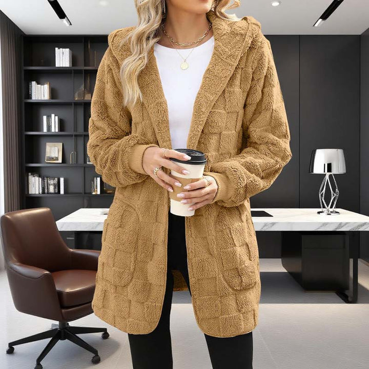 Zinnabelle - Plüschstruktur-Kapuzen-Cardigan