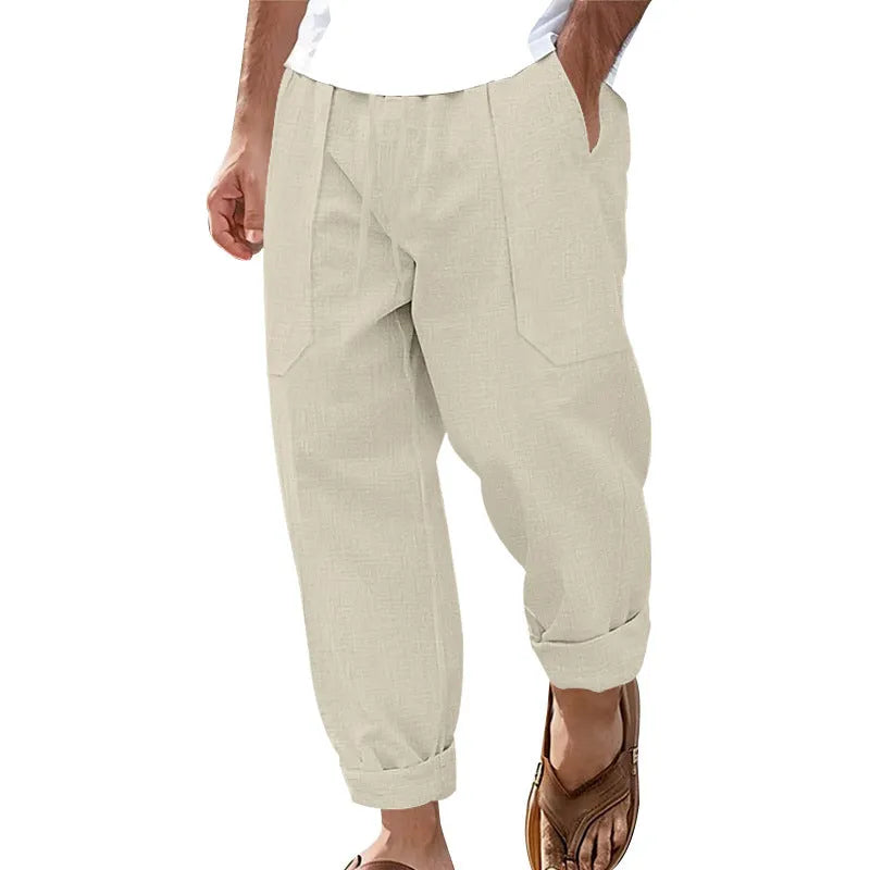Halston - Legere Leinenmix-Hose