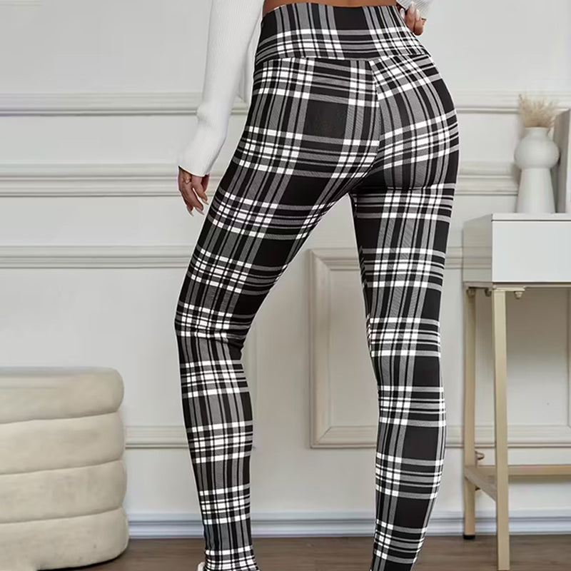 Estelyn - Klassische Karo-Stretch-Leggings