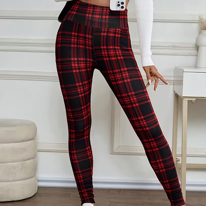 Estelyn - Klassische Karo-Stretch-Leggings