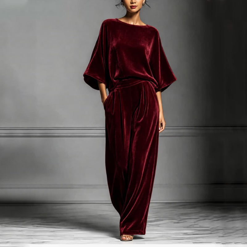 Ainhoa - Eleganter Samt-Jumpsuit mit weitem Bein