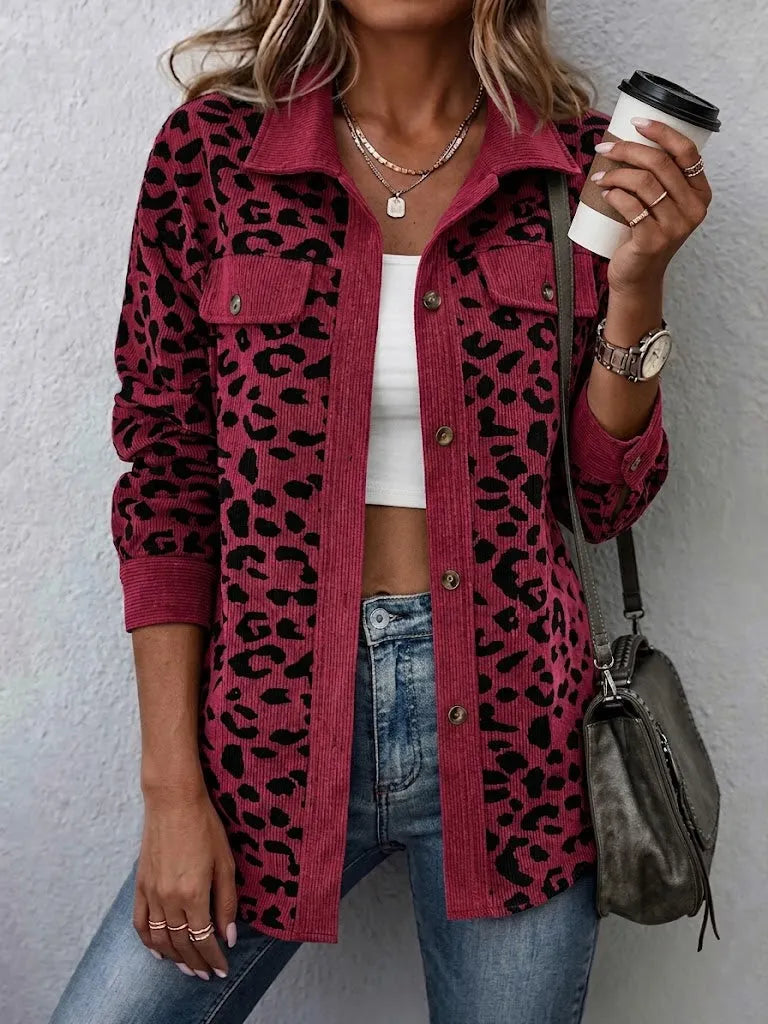 Miressia - Cardigan mit Knopfleiste und Animal-Print