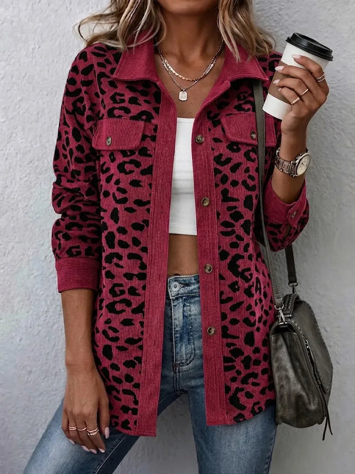 Miressia - Cardigan mit Knopfleiste und Animal-Print