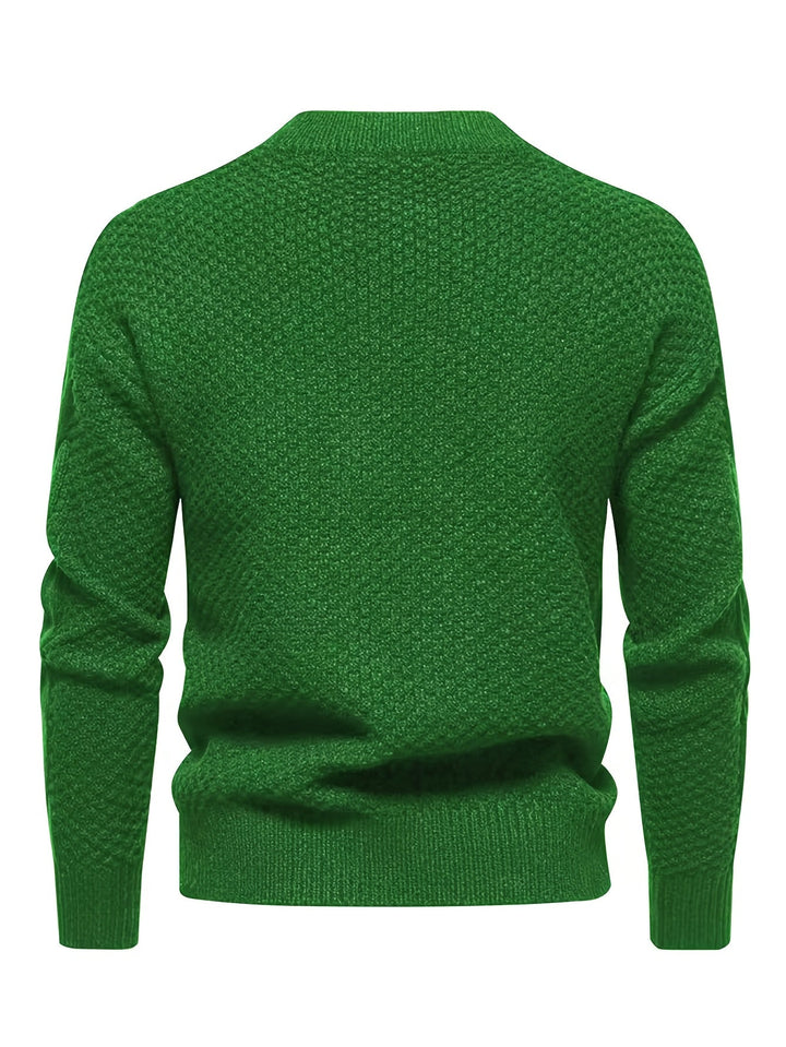 Kael - Zopfmuster-Pullover mit Stehkragen