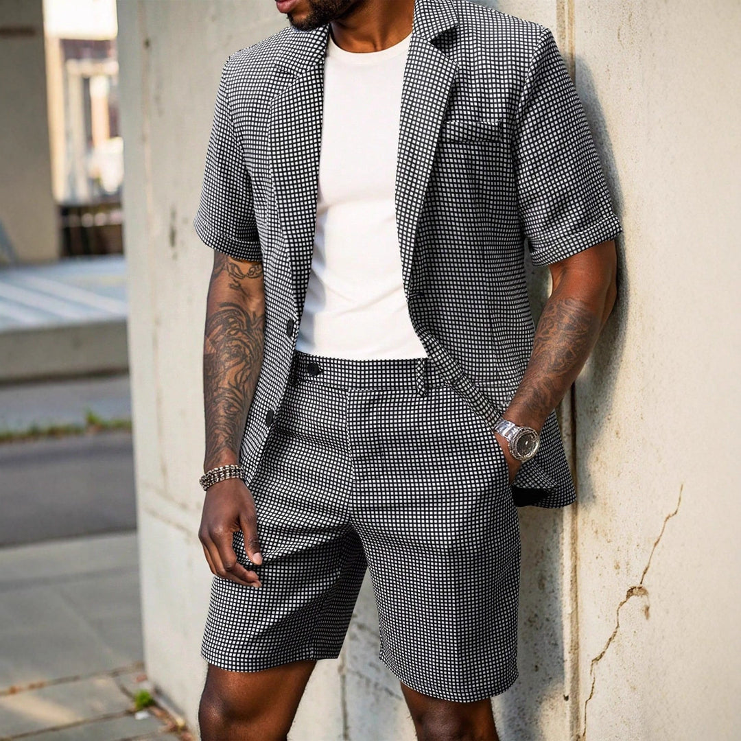 Rufus - Massgeschneiderter karierter Zweiteiler aus Blazer und Shorts