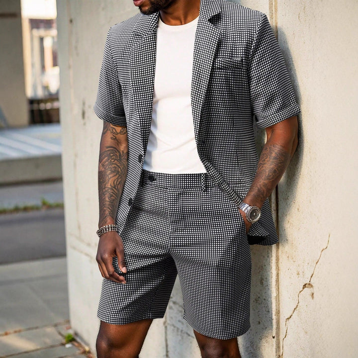 Rufus - Massgeschneiderter karierter Zweiteiler aus Blazer und Shorts
